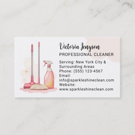 プロフェッショナルクリーナモダンハウスキーピングQrコード 名刺 (正面)