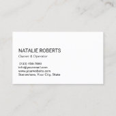 プロフェッショナルクリーニングサービスブルーハウスキーピング 名刺 (裏面)