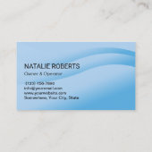 プロフェッショナルクリーニングサービスモダンの青いカーブ 名刺 (裏面)
