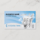 プロフェッショナルクリーニングサービスモダンの青いカーブ 名刺 (正面)