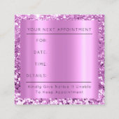 プロフェッショナルクリーニングサービスレジデンスピンクプル 予約カード (裏面)