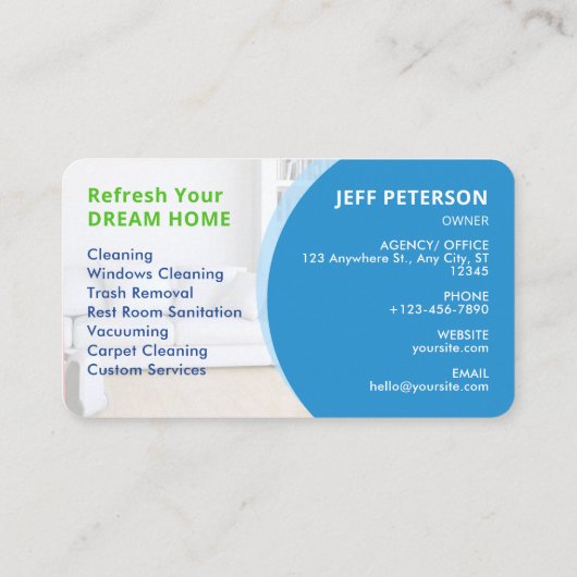 プロフェッショナルクリーニングサービス名刺 名刺 (裏面)