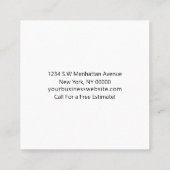 プロフェッショナルクリーニングサービス用品 スクエア名刺 (裏面)