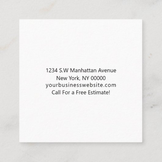 プロフェッショナルクリーニングサービス用品 スクエア名刺 (裏面)