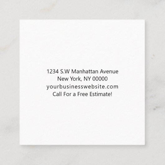 プロフェッショナルクリーニングサービス用品 スクエア名刺 (裏面)