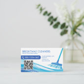 プロフェッショナルクリーニングサービスBlue Broom QRコード 名刺 (スタンド正面)