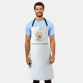 プロフェッショナルクリーニングサービスOrange Blue White エプロン (着用した状態)