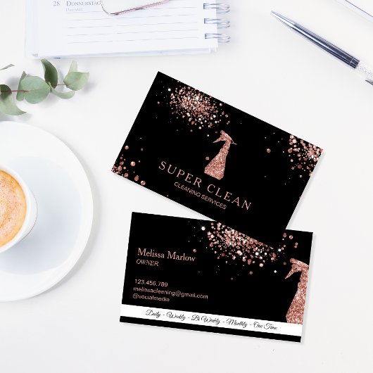 プロフェッショナルクリーニングハ保ウスのスプレーボトル 名刺