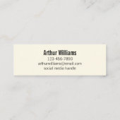 プロフェッショナルクリームとブラック連絡カード コーリングカード (裏面)