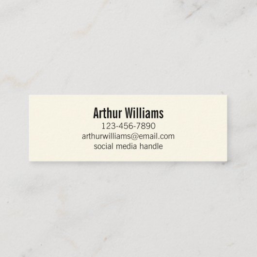 プロフェッショナルクリームとブラック連絡カード コーリングカード (裏面)