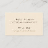 プロフェッショナルクリーンインテリア住宅清掃サービス 名刺 (裏面)