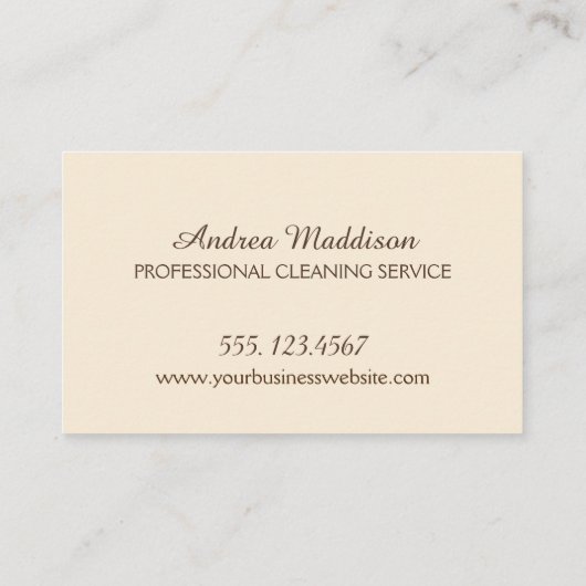 プロフェッショナルクリーンインテリア住宅清掃サービス 名刺 (裏面)