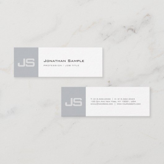 プロフェッショナルクリーンシックトレンディーモノグラムプレーン スキニー名刺 (正面/裏面)