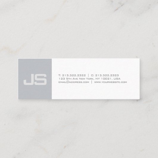 プロフェッショナルクリーンシックトレンディーモノグラムプレーン スキニー名刺 (裏面)