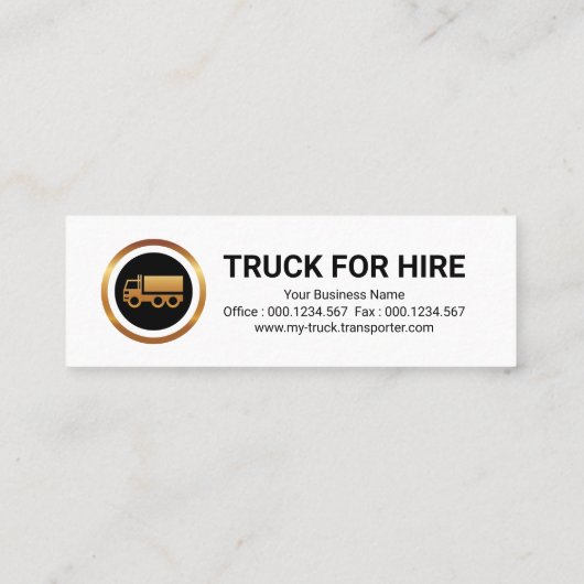 プロフェッショナルクリーンシンプルトラックのレンタル スキニー名刺 (裏面)