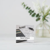 プロフェッショナルクリーンスタイリッシュ会計士CPA スクエア名刺 (スタンド正面)