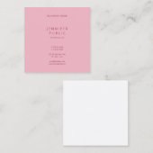 プロフェッショナルクリーンテンプレートピンクモダンエレガント スクエア名刺 (正面/裏面)