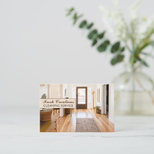 プロフェッショナルクリーンホームインテリア清掃サービス 名刺 (スタンド正面)