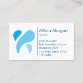 プロフェッショナルクリーンモダンホワイトブルーカラー歯科医 名刺 (裏面)