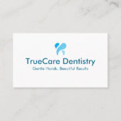 プロフェッショナルクリーンモダンホワイトブルーカラー歯科医 名刺 (正面)