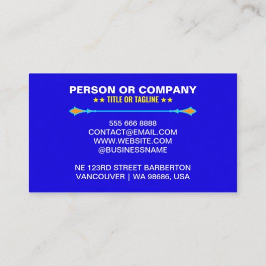 プロフェッショナルクールブラックブルーカーウォッシュ&ディテリング 名刺 (裏面)