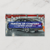 プロフェッショナルクールブラックブルーカーウォッシュ&ディテリング 名刺 (正面)