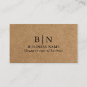 プロフェッショナルク素朴ラフトイニシャルとQRコード 名刺 (正面)