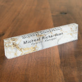 プロフェッショナルグお洒落レーホワイト デスクネームプレート (側面)