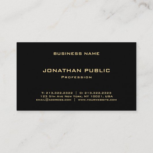 プロフェッショナルグエレガントラム金ゴールドルックモダンプレミアム 名刺 (裏面)