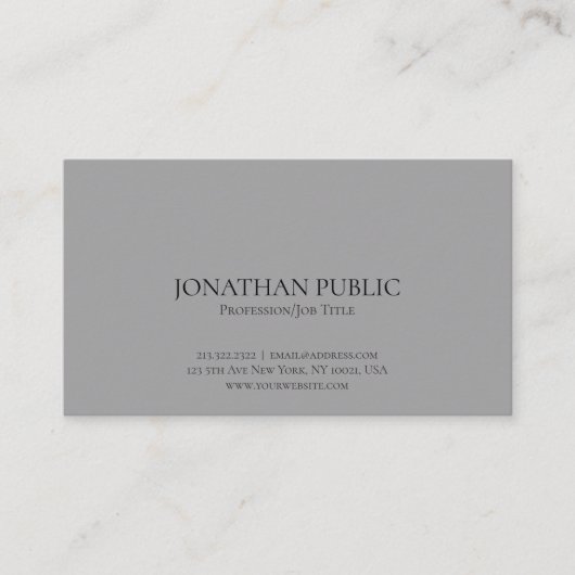 プロフェッショナルグエレガントレーシンプルプレーン 名刺 (正面)