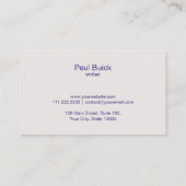 プロフェッショナルグエレガントレーパタンバスジンカード 名刺 (裏面)