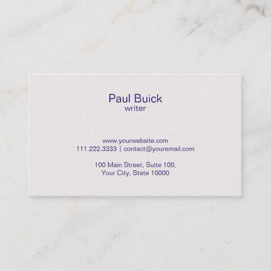 プロフェッショナルグエレガントレーパタンバスジンカード 名刺 (裏面)