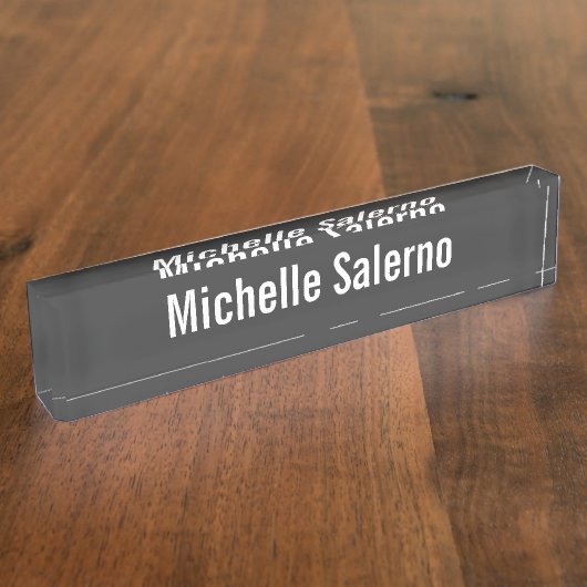 プロフェッショナルグモダンレイクリエイティブ読み取り可能プレーン デスクネームプレート (側面)