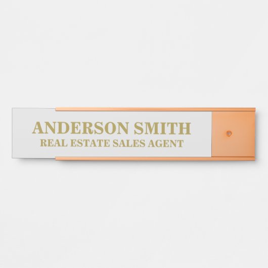 プロフェッショナルグモダンレイ金ゴールドオフィス名タイトル サインプレート (正面)