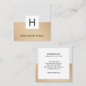 プロフェッショナルグモダンレイ金ゴールドモノグラム スクエア名刺 (正面/裏面)