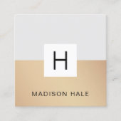 プロフェッショナルグモダンレイ金ゴールドモノグラム スクエア名刺 (正面)