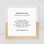 プロフェッショナルグモダンレイ金ゴールドモノグラム スクエア名刺 (裏面)