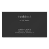 プロフェッショナルグモダンレーブラックミニマリスト マグネット名刺 (正面)