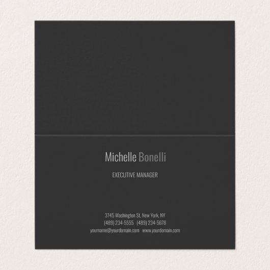 プロフェッショナルグモダンレーブラックミニマリスト 名刺 (外部フラット)