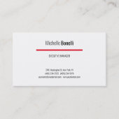 プロフェッショナルグモダンレーレッドホワイトミニマリスト 名刺 (正面)