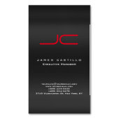 プロフェッショナルグモダンレーレッドモノグラム マグネット名刺 (正面縦)