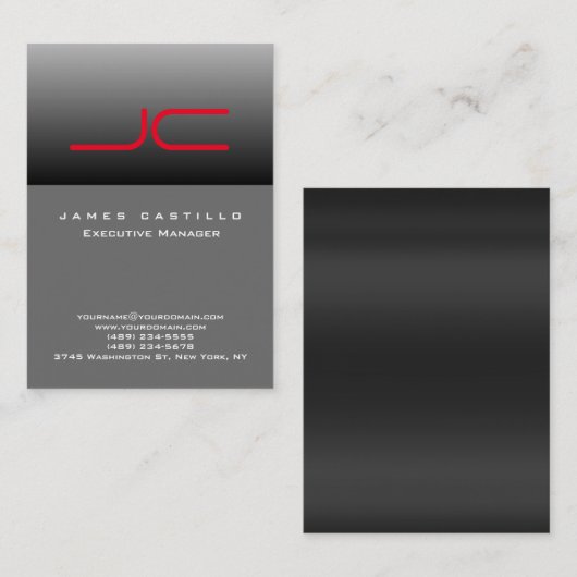 プロフェッショナルグモダンレーレッドモノグラム 名刺 (正面/裏面)