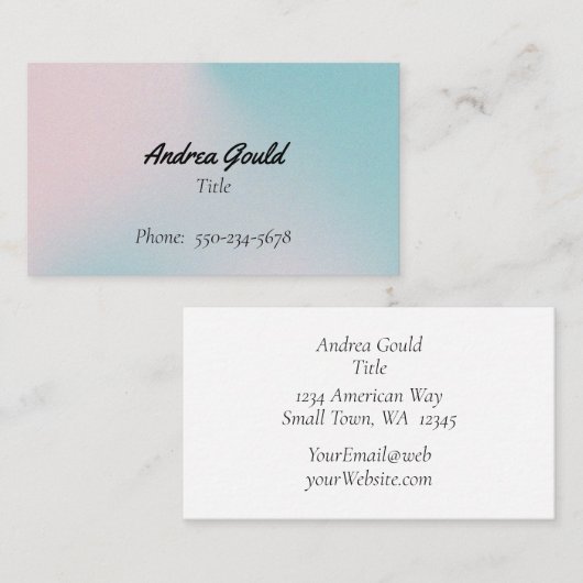 プロフェッショナルグラデーションのピンクと青の名刺 名刺 (正面/裏面)