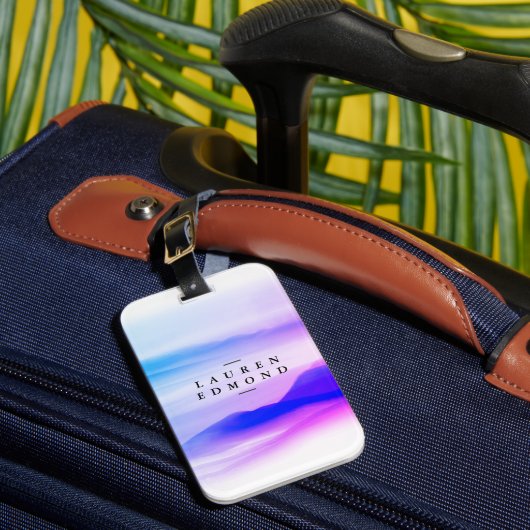 プロフェッショナルグラデーションピンクパープル筆跡 ラゲッジタグ (正面インサイチュ1)