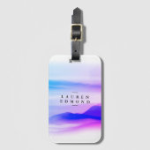 プロフェッショナルグラデーションピンクパープル筆跡 ラゲッジタグ (正面縦)