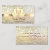 プロフェッショナルグラデーション《写真》ぼけ味金ゴールド，ロータスヨガ 名刺 (正面/裏面)