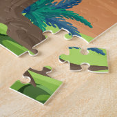 プロフェッショナルグラフィックモノグラムジュラシックブルーグリーン ジグソーパズル (側面)