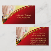 プロフェッショナルグラマラス化粧ネイルアート作家 名刺 (正面/裏面)