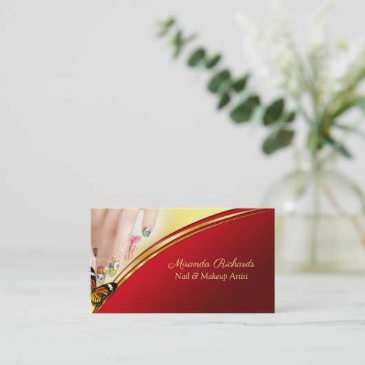 プロフェッショナルグラマラス化粧ネイルアート作家 名刺 (スタンド正面)