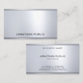 プロフェッショナルグラマリーシルバーメタリックルックシック 名刺 (正面/裏面)